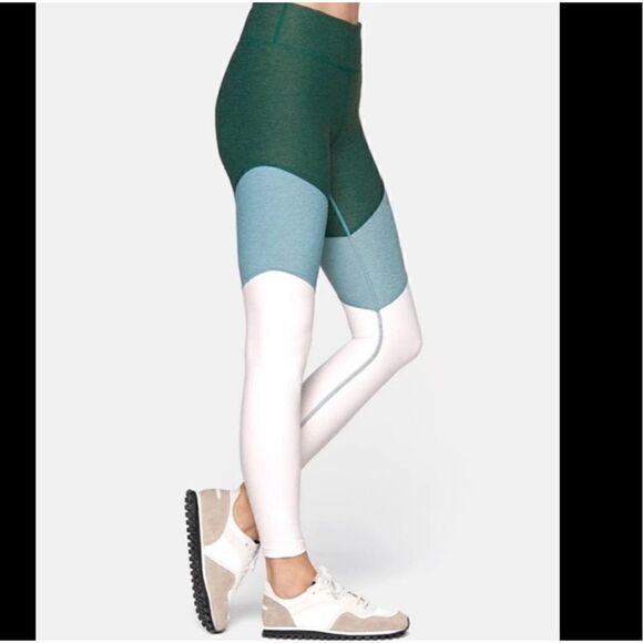 Outdoor Voices Women’s Small Springs Leggings Green Pink Yoga Run Workout - Picture 2 of 11